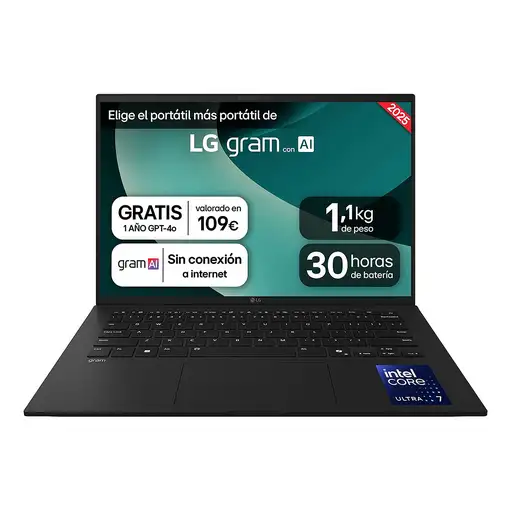 LG Gram 14Z90T-G.AD8BB ordenador portatil Intel Core Ultra 7 255H Portátil 35,6 c