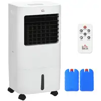 Enfriador de Aire Portátil 15L Humidificador Ventilador 32x37x74 cm HOMCOM