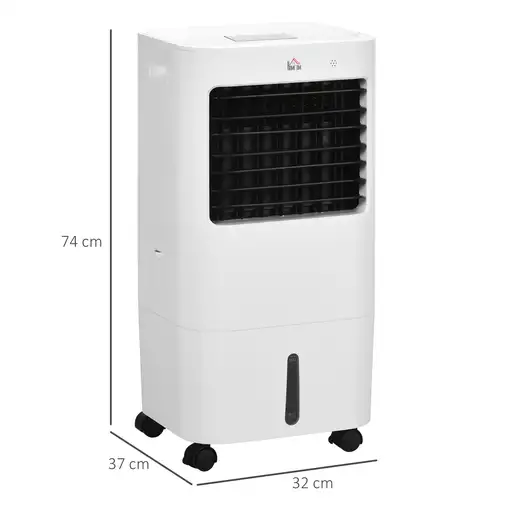 Climatizador Evaporativo blanco, 65 W, 15 L, 74x32x37 cm HOMCOM
