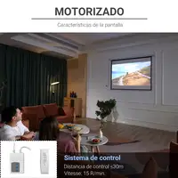 Pantalla del Proyector Eléctrica Portátil Universal 84"4:3 Control Remoto HOMCOM