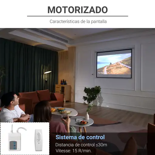 Pantalla del Proyector Eléctrica Portátil Universal 84"4:3 Control Remoto HOMCOM