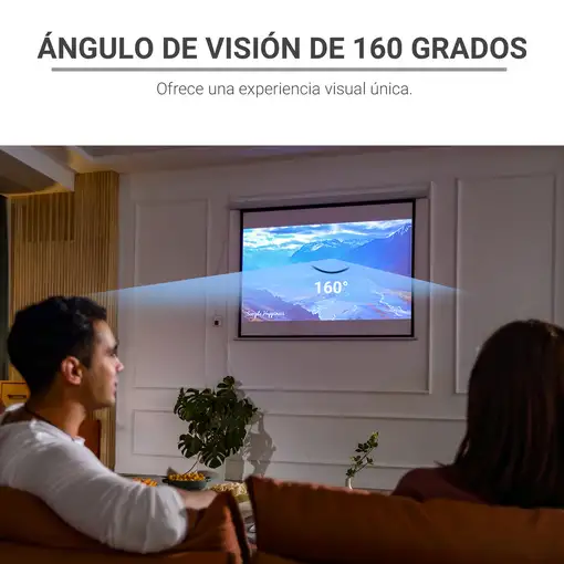 Pantalla del Proyector Eléctrica Portátil Universal 84"4:3 Control Remoto HOMCOM