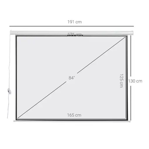 Pantalla del Proyector Eléctrica Portátil Universal 84"4:3 Control Remoto HOMCOM