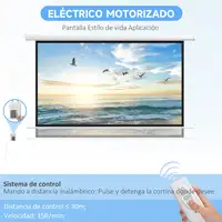 Pantalla de Proyector Eléctrica 84 Pulgadas Formato 16:9 186x105cm Blanco HOMCOM