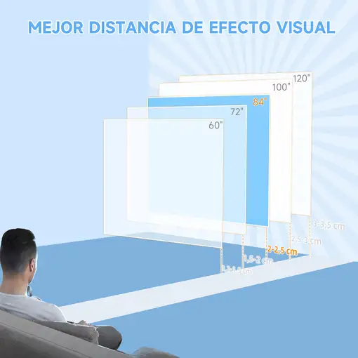 Pantalla de Proyector Eléctrica 84 Pulgadas Formato 16:9 186x105cm Blanco HOMCOM