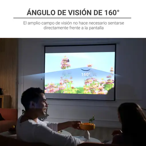 Pantalla de Proyector Eléctrica 120 Pulgadas 244x183 cm Blanco HOMCOM