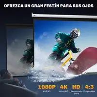 Pantalla de Proyector Eléctrica de 100" 4:3 con Control Remoto HOMCOM