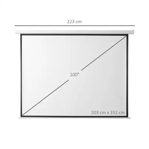Pantalla de Proyector Eléctrica de 100" 4:3 con Control Remoto HOMCOM