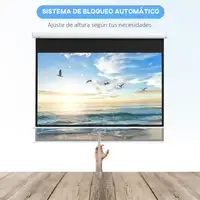 Pantalla de Proyector Manual 80 Pulgadas Formato 16:9 172x96 cm Blanco HOMCOM