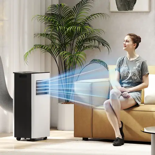 Aire Acondicionado 3 en 1 Portátil 9000 BTU para Habitación 28m² Blanco HOMCOM