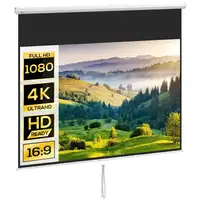 Pantalla de Proyector Manual 120 Pulgadas Formato 16:9 266x149 cm Blanco HOMCOM