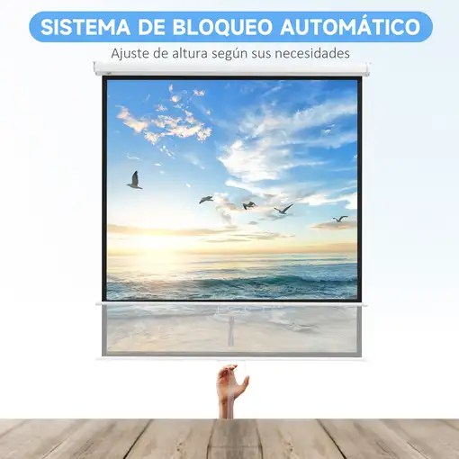Pantalla de Proyector Manual 99 Pulgadas Formato 1:1 178x178 cm Blanco HOMCOM