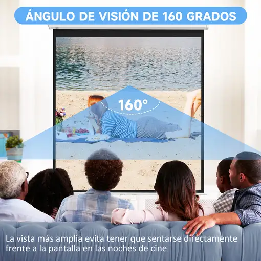 Pantalla de Proyector Manual 99 Pulgadas Formato 1:1 178x178 cm Blanco HOMCOM