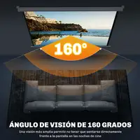 Pantalla Proyector de 84 Pulgadas Formato 4:3 4K Montaje en Pared o Techo HOMCOM