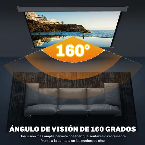 Pantalla Proyector de 84 Pulgadas Formato 4:3 4K Montaje en Pared o Techo HOMCOM