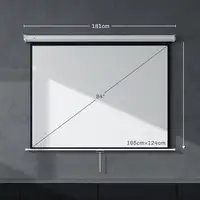 Pantalla Proyector de 84 Pulgadas Formato 4:3 4K Montaje en Pared o Techo HOMCOM