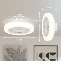 Ventilador de Techo con Luz LED 40 W Motor DC Reversible Blanco HOMCOM Ventilador de Techo con Luz LED 40 W Motor DC Reversible Blanco HOMCOM