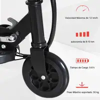 Patinete Eléctrico Niños +7 Años Plegable con Altura Ajustable 50kg Negro HOMCOM