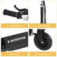 Patinete Eléctrico Niños +7 Años Plegable con Altura Ajustable 50kg Negro HOMCOM