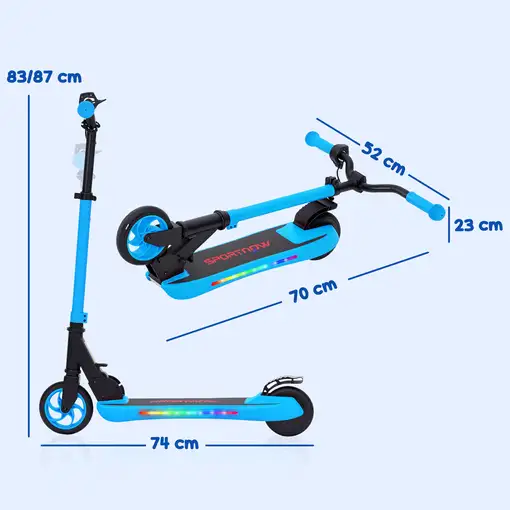 Patinete Eléctrico Plegable Motor 120 W Autonomía 6 KM MAX 10 KM/H Azul SPORTNOW