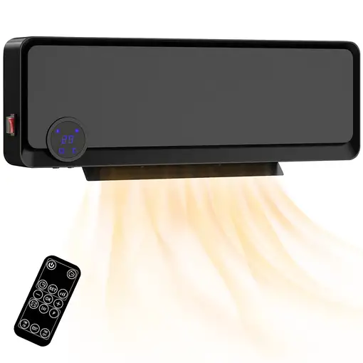 Calefactor Eléctrico de Pared 1000W/2000W Control Remoto 56x11,7x18,5 cm HOMCOM