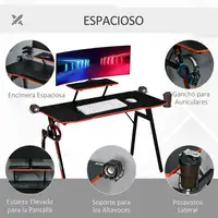 Mesa Gaming con Soporte de Monitor Portavasos y Gancho para Auriculares HOMCOM Mesa Gaming con Soporte de Monitor Portavasos y Gancho para Auriculares HOMCOM