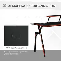 Mesa Gaming con Soporte de Monitor Portavasos y Gancho para Auriculares HOMCOM Mesa Gaming con Soporte de Monitor Portavasos y Gancho para Auriculares HOMCOM