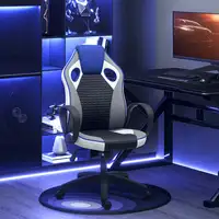 Silla Gamer Giratoria Tapizada en PU con Altura Ajustable Multicolor HOMCOM Silla Gamer Giratoria Tapizada en PU con Altura Ajustable Multicolor HOMCOM