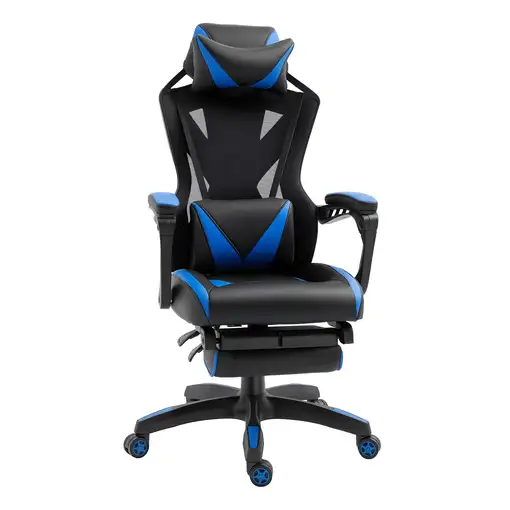 Silla Gaming Ergonómica Oficina Respaldo Regulable 65x70x117-125cm Azul Vinsetto