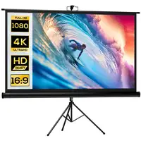 Pantalla de Proyector Manual con Soporte 84 Pulgadas 186x105 cm Negro HOMCOM