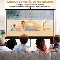 Pantalla de Proyector Manual con Soporte 84 Pulgadas 186x105 cm Negro HOMCOM