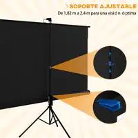 Pantalla de Proyector Manual con Soporte 84 Pulgadas 186x105 cm Negro HOMCOM