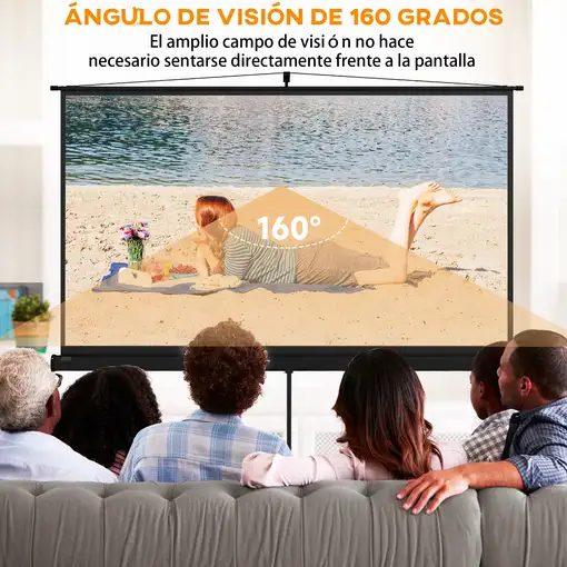 Pantalla de Proyector Manual con Soporte 100 Pulgadas 221x124 cm Negro HOMCOM