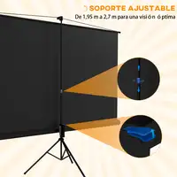 Pantalla de Proyector Manual con Soporte 100 Pulgadas 221x124 cm Negro HOMCOM