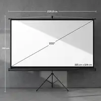 Pantalla de Proyector Manual con Soporte 100 Pulgadas 221x124 cm Negro HOMCOM