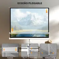 Pantalla de Proyector 84 Pulgadas Plegable 4:3 con Altura Ajustable HOMCOM