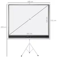 Pantalla de Proyector 84 Pulgadas Plegable 4:3 con Altura Ajustable HOMCOM