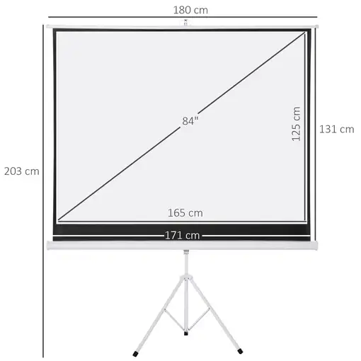 Pantalla de Proyector 84 Pulgadas Plegable 4:3 con Altura Ajustable HOMCOM
