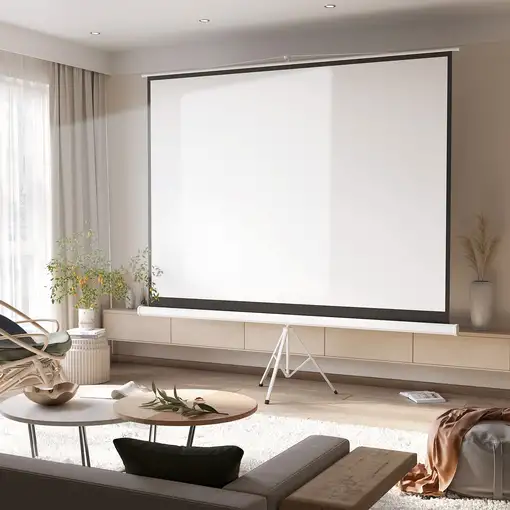 Pantalla de Proyector Manual con Soporte 120 Pulgadas 244x183 cm Blanco HOMCOM