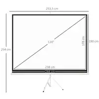 Pantalla de Proyector Manual con Soporte 120 Pulgadas 244x183 cm Blanco HOMCOM
