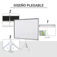 Pantalla de Proyector Manual con Soporte 100 Pulgadas 203x152 cm Blanco HOMCOM