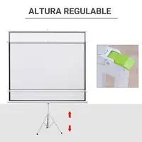 Pantalla de Proyector Manual con Soporte 100 Pulgadas 203x152 cm Blanco HOMCOM