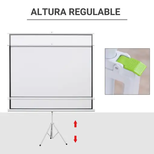 Pantalla de Proyector Manual con Soporte 100 Pulgadas 203x152 cm Blanco HOMCOM