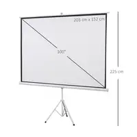 Pantalla de Proyector Manual con Soporte 100 Pulgadas 203x152 cm Blanco HOMCOM