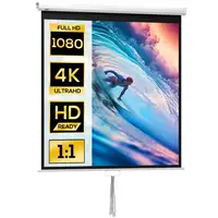 Pantalla de Proyector Manual 85 Pulgadas Formato 1:1 146x146 cm Blanco HOMCOM