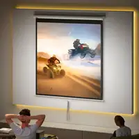 Pantalla de Proyector Manual 85 Pulgadas Formato 1:1 146x146 cm Blanco HOMCOM
