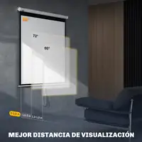 Pantalla de Proyector Manual 85 Pulgadas Formato 1:1 146x146 cm Blanco HOMCOM