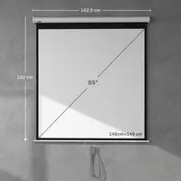 Pantalla de Proyector Manual 85 Pulgadas Formato 1:1 146x146 cm Blanco HOMCOM