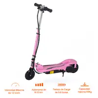 Patinete Eléctrico Plegable para Niños de 7-14 Años Ajustable de 82-93 cm HOMCOM