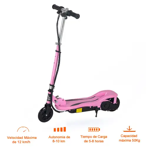 Patinete Eléctrico Plegable para Niños de 7-14 Años Ajustable de 82-93 cm HOMCOM